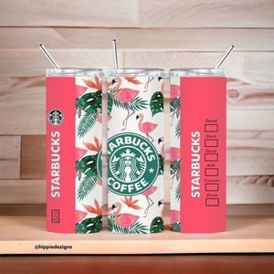 Starbucks Flamingo 20oz Tumbler With Lid & Straw